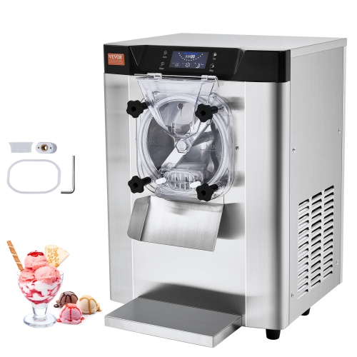 VEVOR 1713W Ice Cream Machine,12 L/H Yield, Flavor Countertop Hard Serve Ice Cream Maker, 4.5L Stainless Steel Cylinder, LED Panel Auto Clean