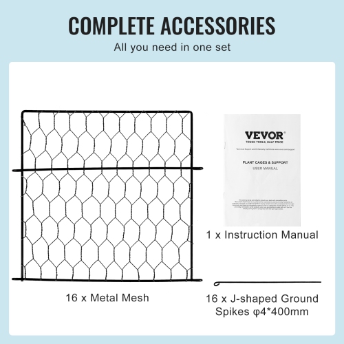 VEVOR 4 Pack Plant Protector from Animals, 13.4'' x 13.4'' Chicken Wire Plant Protector, Plant Cages, Flowers & Vegetables, Keeps Bunny Chicken