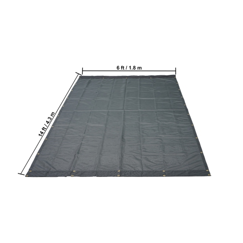 VEVOR 6 x 14 ft Dump Truck Mesh Tarp, PVC Coated Black Heavy Duty Cover with 5.5" 18oz Double Pocket, Reinforced Double Needle Stitch Webbing Fits
