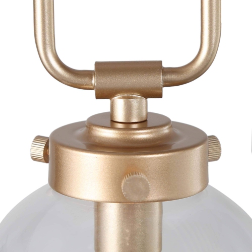 1-light gold kitchen island pendant light with clear glass shade