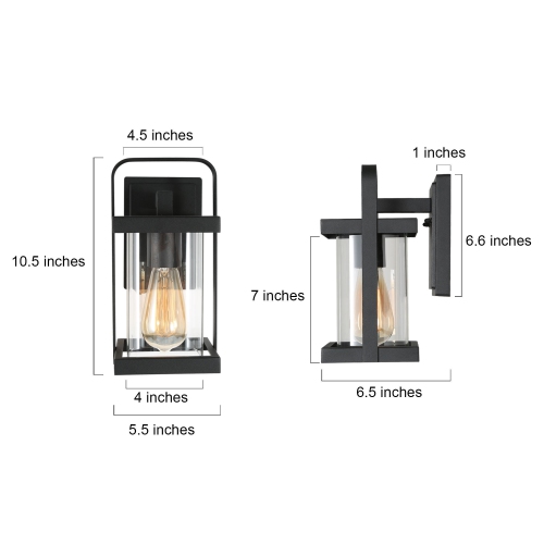 Industrial 1-light Black Outdoor Pendant Light with Clear Glass Shade