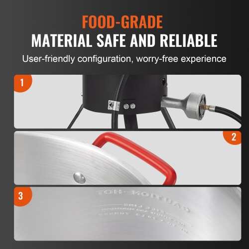 VEVOR 30-qt Turkey Deep Fryer, Turkey Fryer Boiler Steamer Cooker Set, Outdoor Aluminum Frying Pot, 54,000 BTU Burner Propane Gas Boiler, Includes