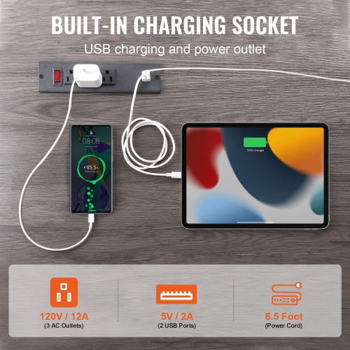 VEVOR 47 Inch Industrial Bar Cabinet, Wine Table for Liquor & Glasses, Sideboard Buffet Cabinet with Wine Rack, Freestanding Farmhouse Wood Coffee