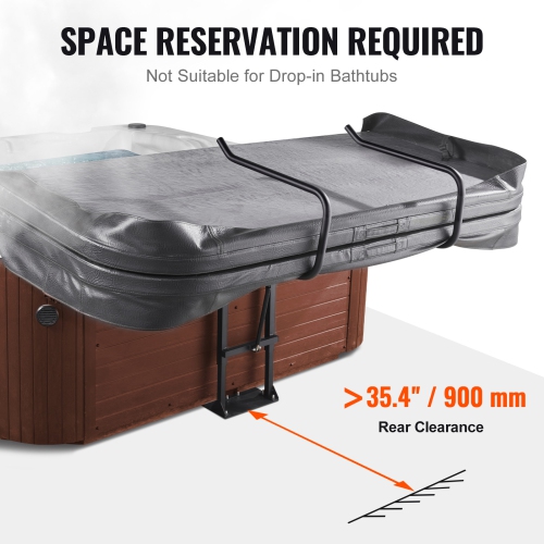 VEVOR 33.1" - 41.3" Hot Tub Cover Lift, Spa Cover Lift, Hydraulic, Width 53.1" - 92.5" Adjustable, Installed Underneath on one Sides, Suitable for