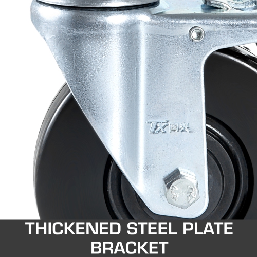 VEVOR 4 Pack 5" Scaffolding Rubber Swivel Caster Wheels with Dual Locking Heavy Duty Casters 1" Solid Round Stem 280LBS Capacity Per Wheel for