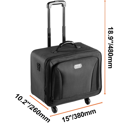 VEVOR 3 Tiers Rolling Makeup Train Case Large Storage, Convenient Carry With Handle,Wheels, Strap, Professional Makeup Storage Organizer Box Make Up