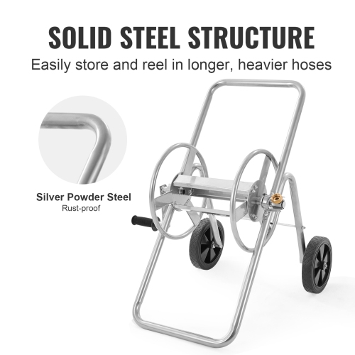 VEVOR 175 ft of 5/8’’ Hose Reel Cart, Garden Water Hose Carts Mobile Tools with Wheels, Heavy Duty Powder-coated Steel Outdoor Plating for Garden,