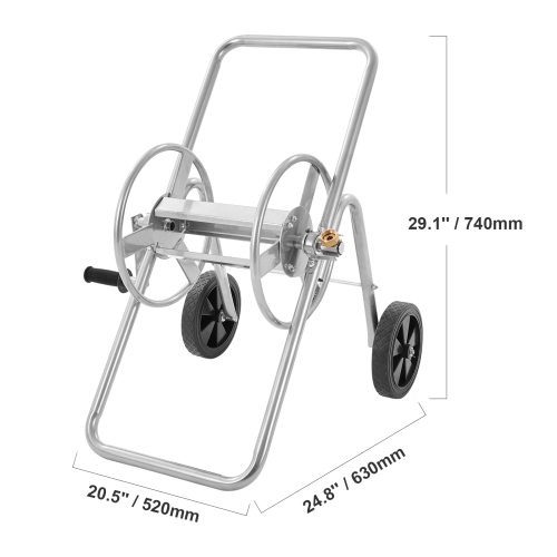 VEVOR 175 ft of 5/8’’ Hose Reel Cart, Garden Water Hose Carts Mobile Tools with Wheels, Heavy Duty Powder-coated Steel Outdoor Plating for Garden,