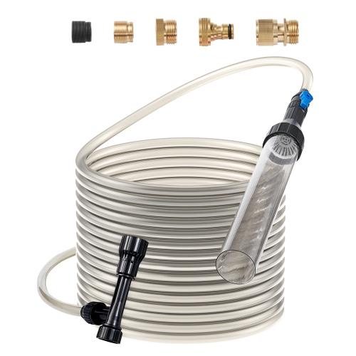 Image 1 de 9.. VEVOR 33 ft , Aquarium Vacuum Gravel Cleaner, PVC Hose Fish Tank Vacuum Gravel Cleaner, Siphon Fish Tank Cleaner Vacuum, 3 Types of Brass Adapters,