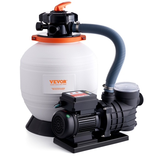 VEVOR  14-Inch Filter Pump for Above Ground Pools, 3000 Gph, 3/4 HP Swimming Pool Pumps System & Filters Combo Set w 6-Way Multi-Port Valve &