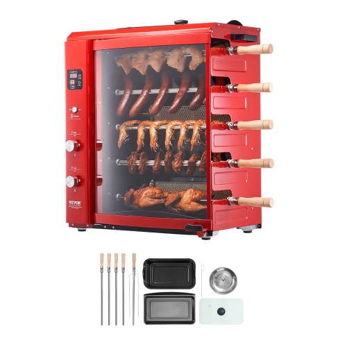 VEVOR 5 Shawarma Grill Machine, Strings of Barbecue Capacity, Chicken Shawarma Cooker Machine,Broiler Gyro Rotisserie Oven Doner Kebab Machine, for