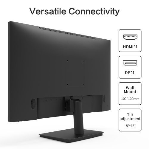 Viewedge 27" QHD 2K Monitor, 2560x1440 IPS, 75Hz Refresh, HDMI & DP, Eye Care Tech, Wall Mountable, Perfect for Productivity, Gaming & Comfort - Black