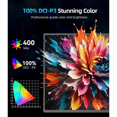 UPERFECT UGame K118 18" 2K 144Hz Portable Gaming Monitor with 100% DCI-P3, FreeSync, HDR, VESA Mount, and Eye-Care Features