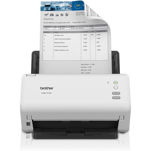 BROTHER  Ads-3100 High-Speed Desktop Scanner, Compact With Scan Speeds Of Up to 40Ppm In White