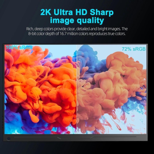 UPERFECT 17.3" 144Hz Portable Monitor 2K 17.3" 144Hz Gaming Monitor AMD FreeSync QHD HDR Screen USB C