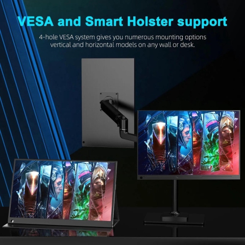 UPERFECT 17.3" 144Hz Portable Monitor 2K 17.3" 144Hz Gaming Monitor AMD FreeSync QHD HDR Screen USB C