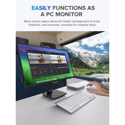 UPERFECT 22" QHD 2560x1440 Portable Monitor 2K FreeSync IPS HDR Gaming Display with 180° Adjustable Stand USB-C & HDMI for Laptop, Switch, Phone