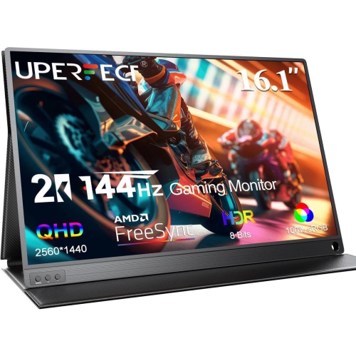 UPERFECT Portable Monitor 2K 144Hz 16.1" Gaming Monitor for Laptop 2560x1440P QHD FreeSync HDR Ultra Slim External Second Screen for PC Phone Game
