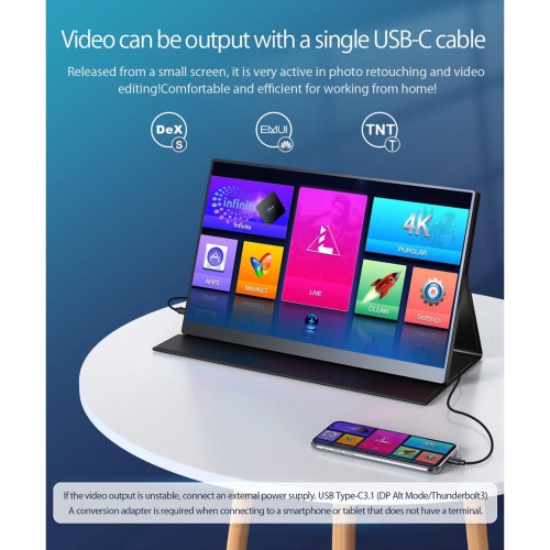 UPERFECT Portable Monitor 2K, 16" Laptop External Monitor W/ USB-C HDMI, 500 Nits Brightness, 16:10 Ratio