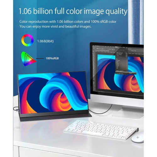 UPERFECT Portable Monitor 2K, 16" Laptop External Monitor W/ USB-C HDMI, 500 Nits Brightness, 16:10 Ratio