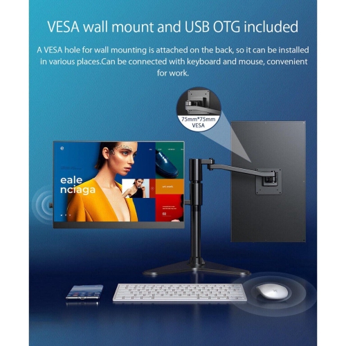 UPERFECT Portable Monitor 2K, 16" Laptop External Monitor W/ USB-C HDMI, 500 Nits Brightness, 16:10 Ratio