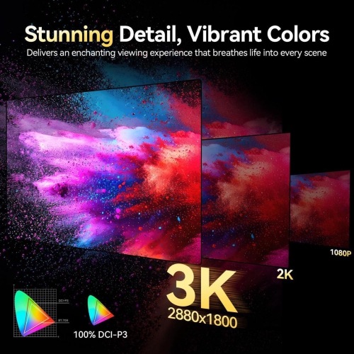 UPERFECT 16" OLED Portable Monitor, 3K 2880x1800, 120Hz, 0.1ms, 500 Nits, 100% DCI-P3, 100000:1 Contrast, Ultra-Slim for Gaming, Work, and Travel