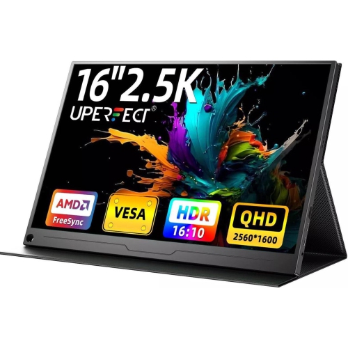 UPERFECT  Portable Monitor 16" 2K 2560X1600 Gaming Monitor 100%srgb USB C HDMI for Ps Xbox