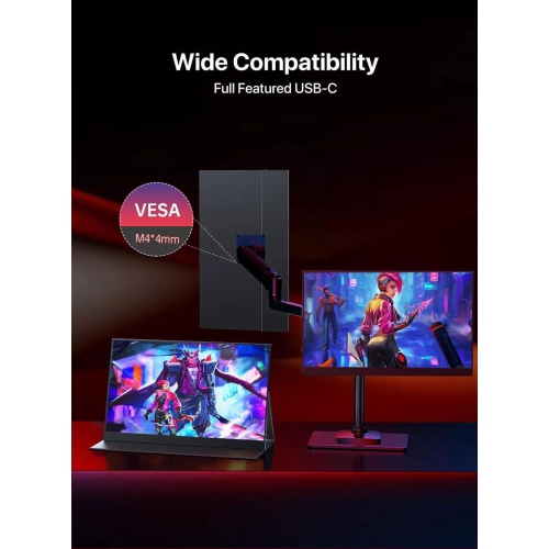 UPERFECT Portable Monitor 17.3" 144Hz Gaming Monitor 1920*1080 Extender Laptop Screen For PS Xbox