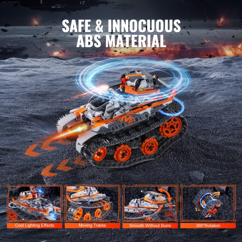 VEVOR STEM Building Toys for Kids, 5-in-1 554 PCS, Remote Control Car Building Kits Remote & APP Controlled Car/Robot/Rubik's Cube/Snowplow, RC STEM