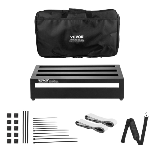 VEVOR 20'' x 11'' Guitar Pedal Board, Aluminum Alloy 2.2 lbs Guitar Effects PedalBoard, with Carry Bag Velcro Fixed Strap Shoulder Rolling Strips,