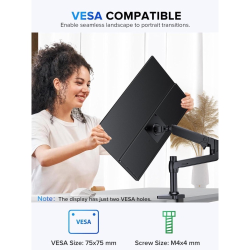 UPERFECT 18" 2K 144Hz Portable Touchscreen Gaming Monitor - QHD 2560x1600, 100% DCI-P3, FreeSync, HDR, VESA, Slim Frameless, for PC, Laptop, Console,