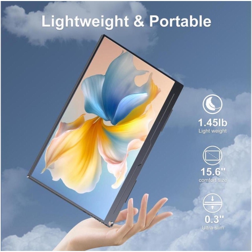 Moniteur portatif FHD 6 x 1080 de 15&nbsp;po d'UPERFECT avec HDR et IPS, USB-C, HDMI, support VESA, écran antireflet et un support 3-en-1 pour le