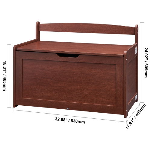 VEVOR 32.68 x 17.91 x 24.02" Toy Chest for Kids, Toddler Toy Storage Box with Lid and Safety Hinge, Large Kids Storage Bench for Playroom, Bedroom,