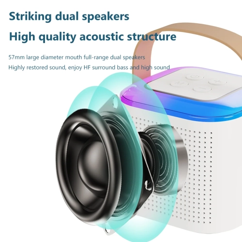 Portable Karaoke Machine with 2 Microphones, Bluetooth 5.3 Mini Speaker, Home Singing Machine, Musical Toy for Boys and Girls