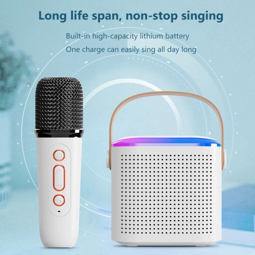 Portable Karaoke Machine with 2 Microphones, Bluetooth 5.3 Mini Speaker, Home Singing Machine, Musical Toy for Boys and Girls