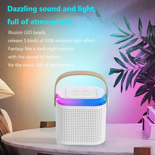 Portable Karaoke Machine with 2 Microphones, Bluetooth 5.3 Mini Speaker, Home Singing Machine, Musical Toy for Boys and Girls