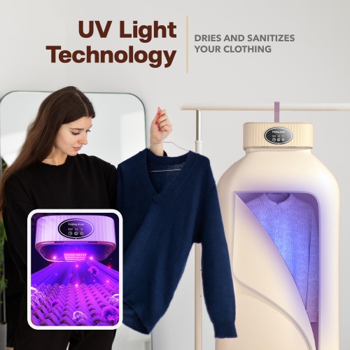 Sécheuse portative, séchage rapide, séchage minuté et silencieux, sécheuse portative compacte pliable pour appartements et voyages à domicile en VR