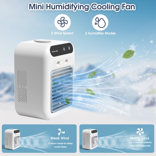 Air Conditioner Portable Personal Cooler Mini Desk Fan Turbo Cycle Unit 2 Speed Energy Saving Desktop Cooling Air Fan