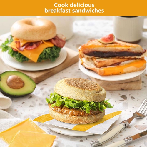 Electric Burger Maker Machine Sandwich Maker, Mini Maker Round Griddle Breakfast Machine for Hamburger, Muffins, Croissants, Waffles