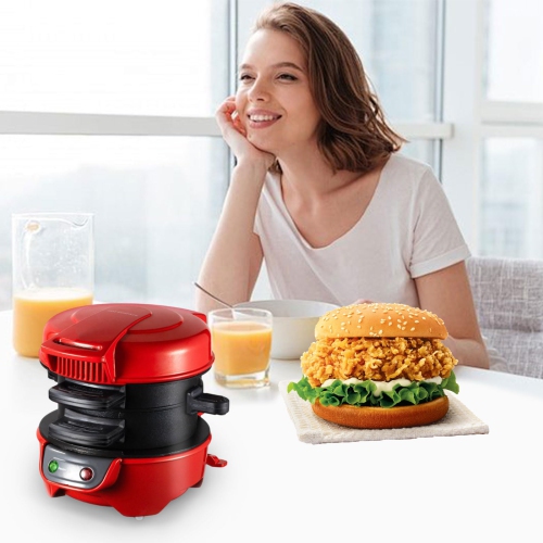 Electric Burger Maker Machine Sandwich Maker, Mini Maker Round Griddle Breakfast Machine for Hamburger, Muffins, Croissants, Waffles