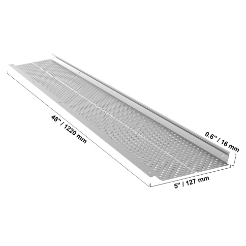 VEVOR Gutter Guard, 5 inch Width, Aluminum Leaf Filter DIY Gutter Cover, 26 PCS 104 ft Total Length, 0.157'' Hole Diameter & 0.02'' Thick Raptor