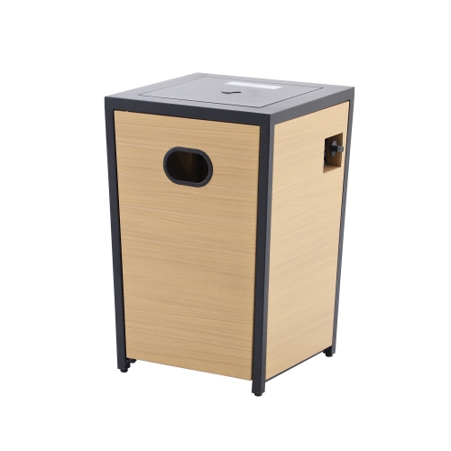 Deko Living Tapered Square Outdoor Propane Gas Fire Pit Table 40,000 BTU Propane with Glass Bead Filler