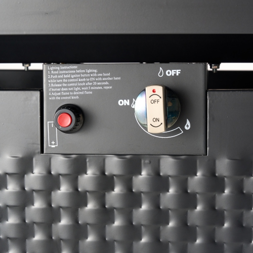 50 000 BTU rectangulaire d'extérieur avec foyer au gaz propane de Deko Living, propane et remplisseur pour roches de lave