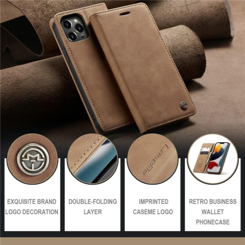 BIG DEAL - CaseMe Wallet Case Anti-Fall Retro Handmade Leather Magnetic Flip case Card Slot for iPhone 13 PRO