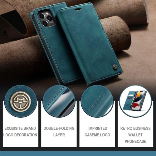BIG DEAL - CaseMe Wallet Case Anti-Fall Retro Handmade Leather Magnetic Flip case Card Slot for iPhone 13
