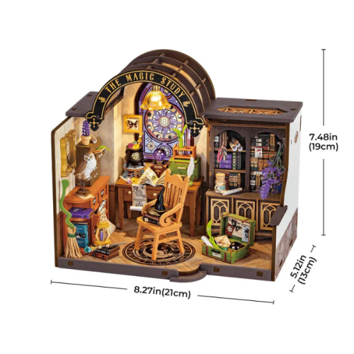 Robotime 267-Pieces 3D Wooden Puzzle DIY The Magic Study Miniature House