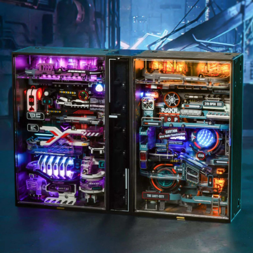 Robotime 130-Pieces 3D Wooden Puzzle DIY The Future City Marble Run