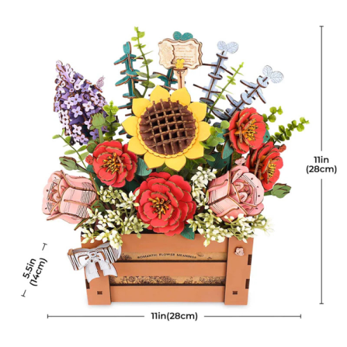 Robotime 658-Pieces 3D Wooden Puzzle DIY Bloom Box