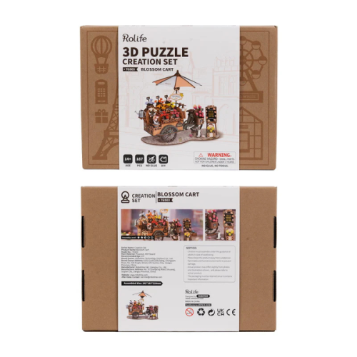 Robotime 187-Pieces 3D Wooden Puzzle DIY Blossom Cart