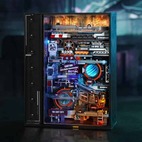 Robotime 130-Pieces 3D Wooden Puzzle DIY The Last City Marble Run Mechanical